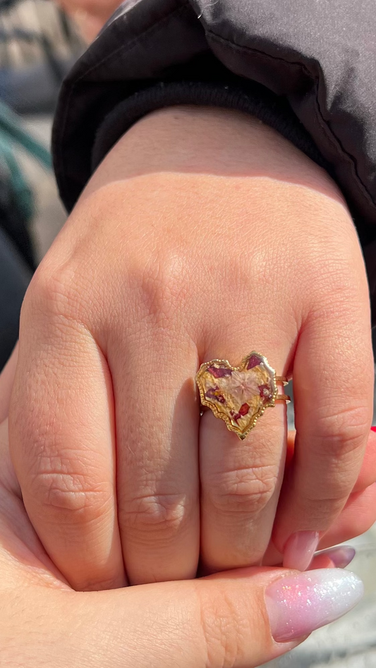 Anillo "Amor Profundo" encapsulado Flores