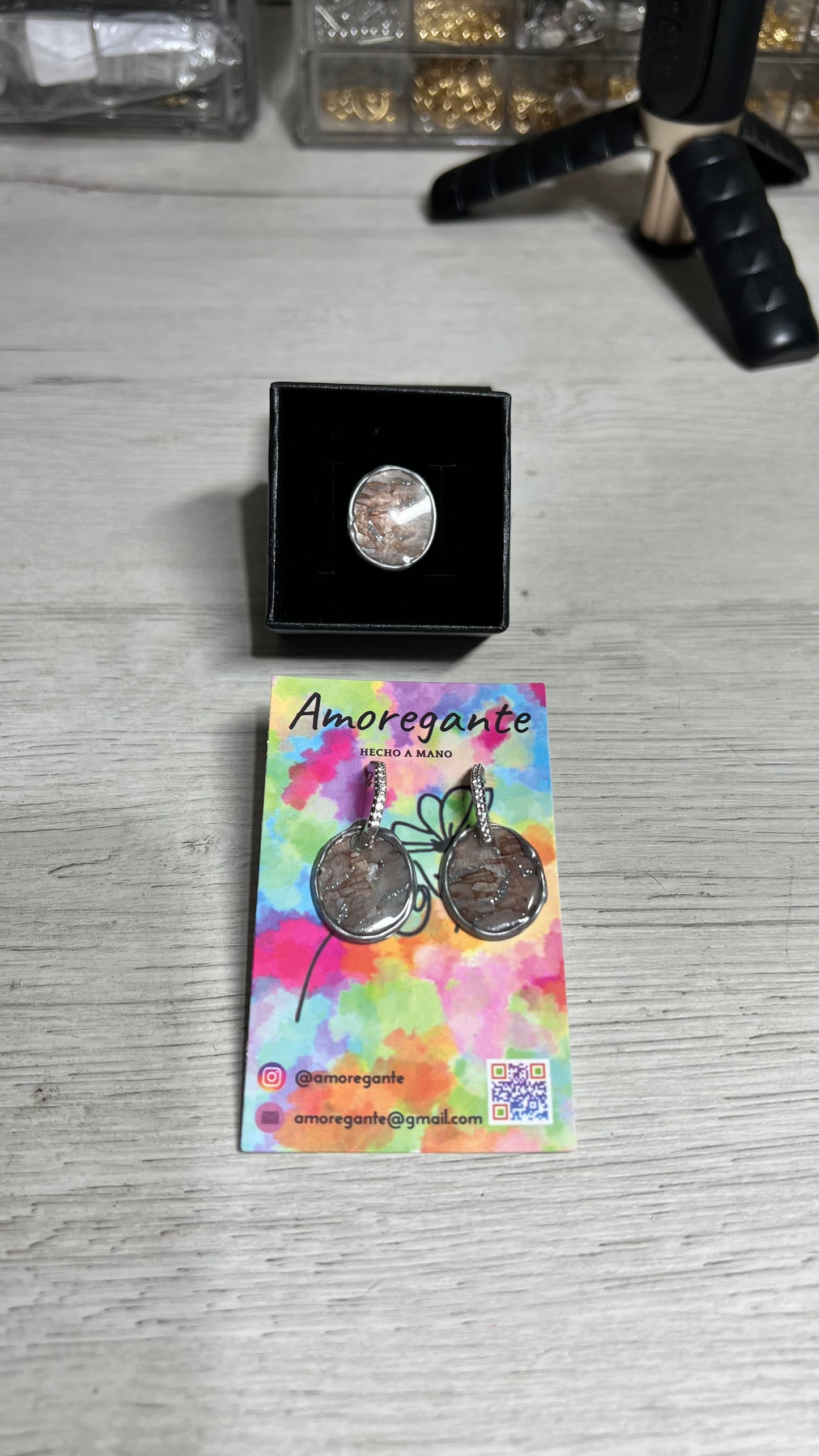 Esencia Conjunto Pendientes + Anillo