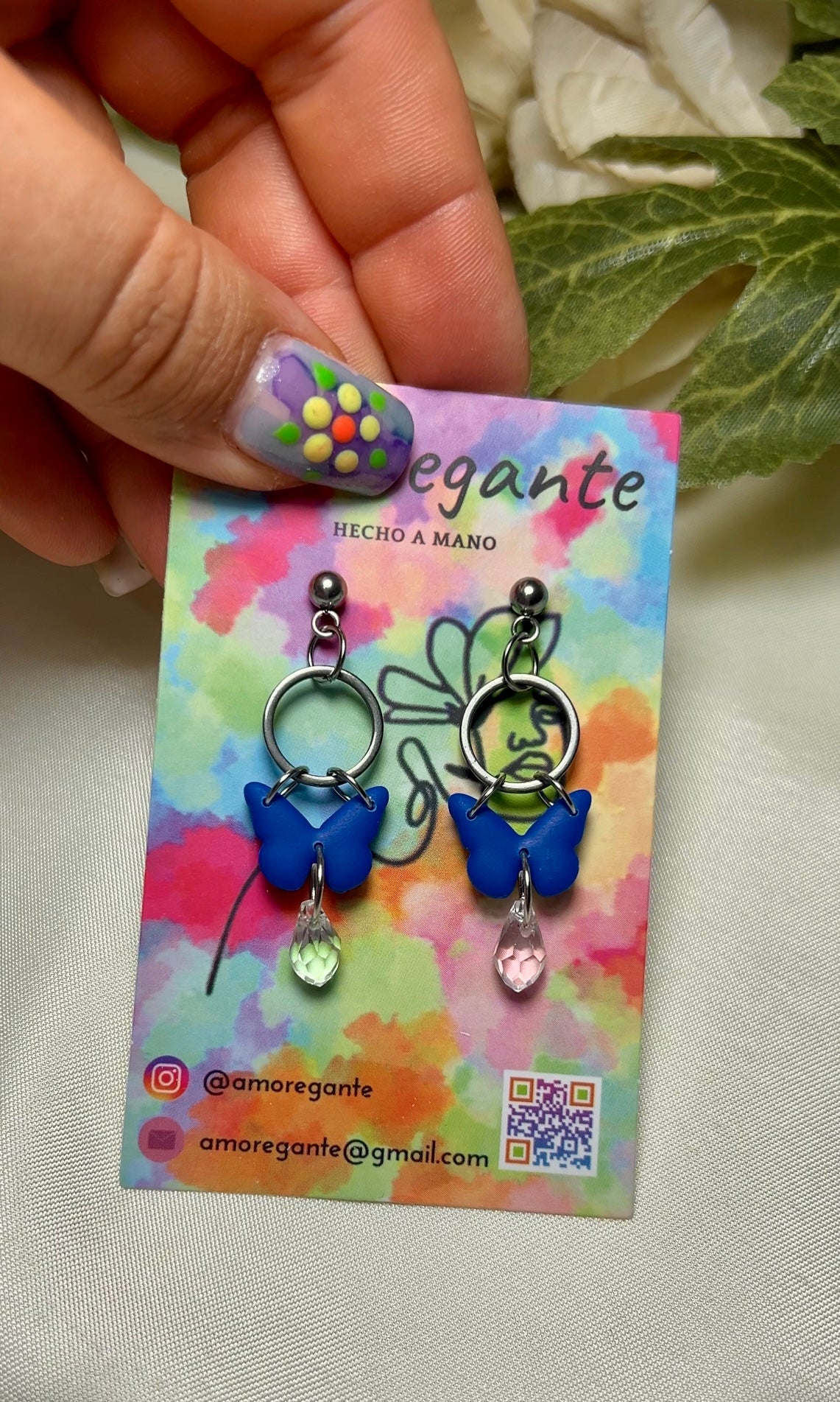 Mini Mariposa con cristal y entrepieza