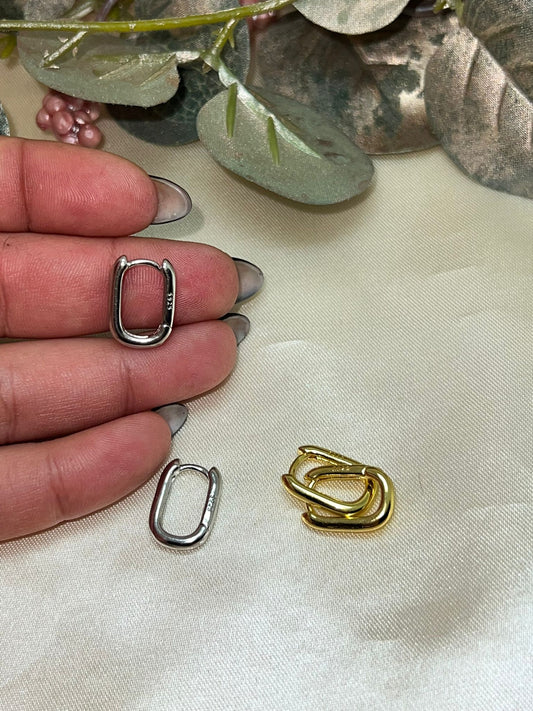 Aro Charm Mini Alargado Plata de Ley