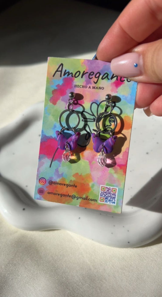 Mini Mariposa con cristal y entrepieza